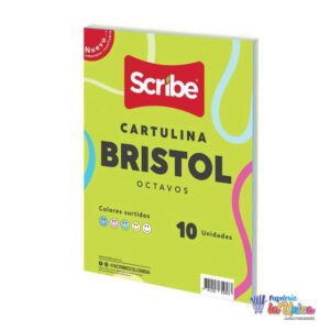 CARTULINA SCRIBE BRISTOL SURTIDA 1/8